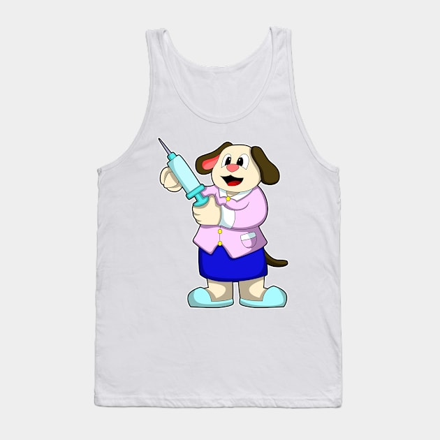 Dog as Doctor with Syringe Tank Top by Markus Schnabel